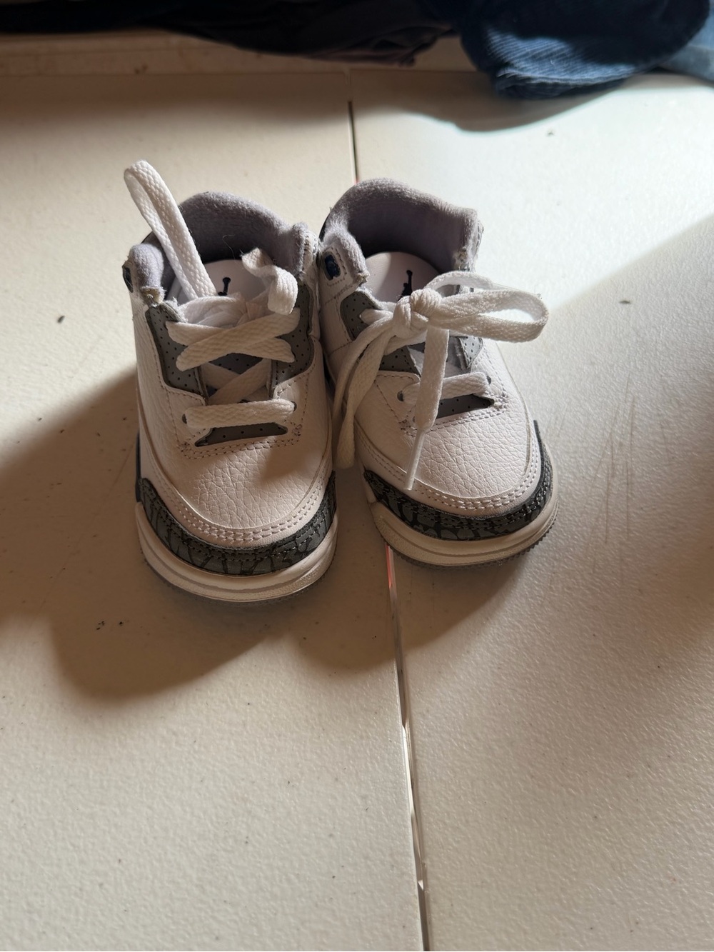 Nike Air Jordan Kids White and Gray Athletic Sneakers